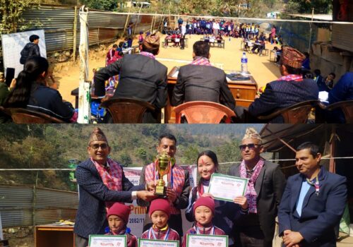 बैरेनीको आयाममा जिल्ला स्तरीय हिज्जे प्रतियोगिता,न्यु धादिङ बोर्डिङ स्कुल प्रथम